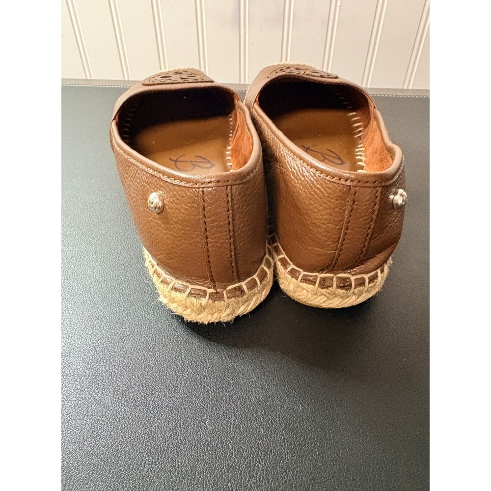 Brighton Groove Brown Pebbled Leather Espadrille Flats Medallion Slip On Shoes 6 - Picture 5 of 9
